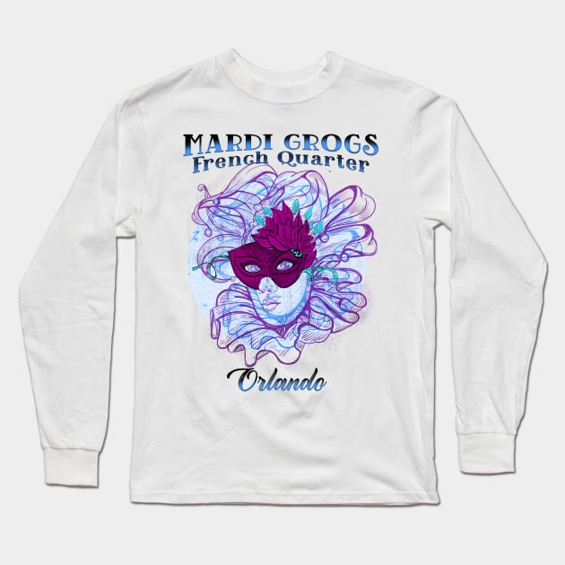 French Quarter Mardi Grogs Pool Bar Port Orleans Resort Long Sleeve T-Shirt by Joaddo